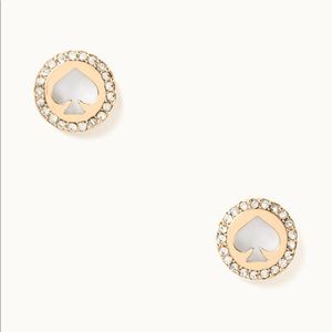 ❤️ NWT Kate Spade spot the ♠️ gold pave halo studs